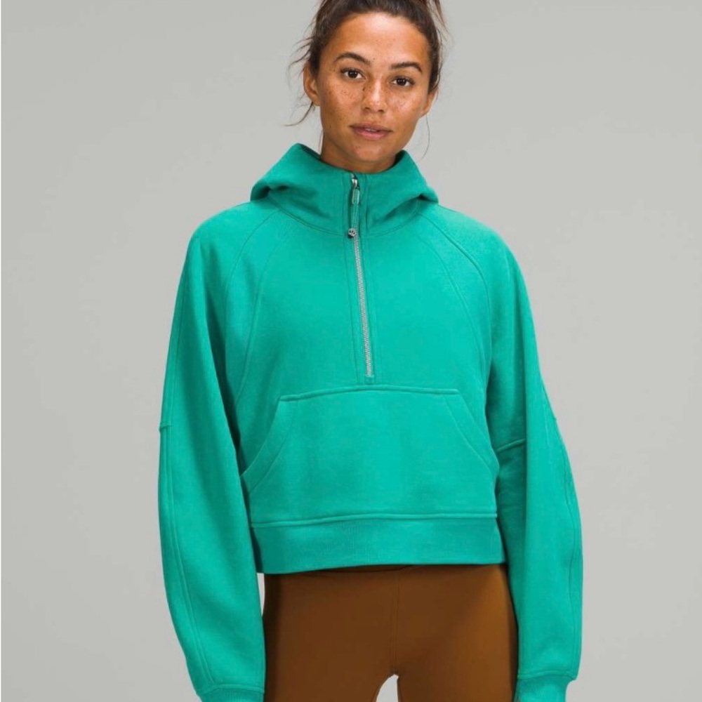 Lululemon Scuba Oversized 1/2 Zip Hoodie Maldives Green Size XS/S
